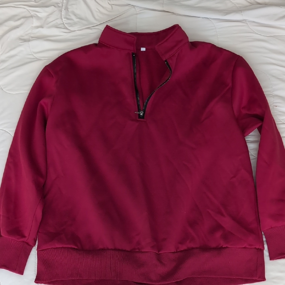 Red Quarter-Zip Pullover